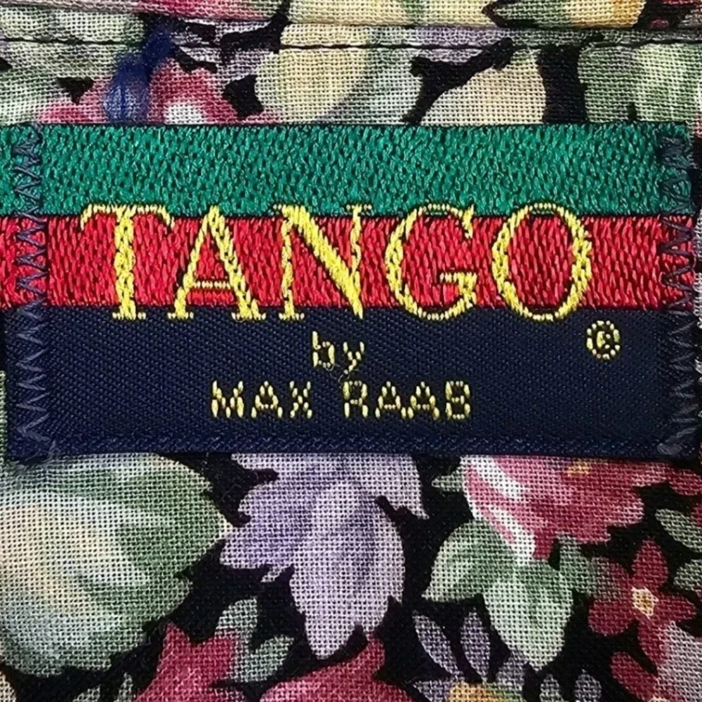 Tango by Max Raab Mens Large Floral Button Down Shirt Vintage Cotton Made in USA - Picture 5 of 11